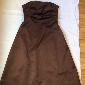 JS Boutique strapless chocolate brown strapless formal dress. Sz. 10